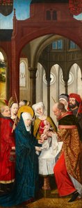 Présentation du Christ au Temple, panneau gauche du triptyque de Weston, vers 1480